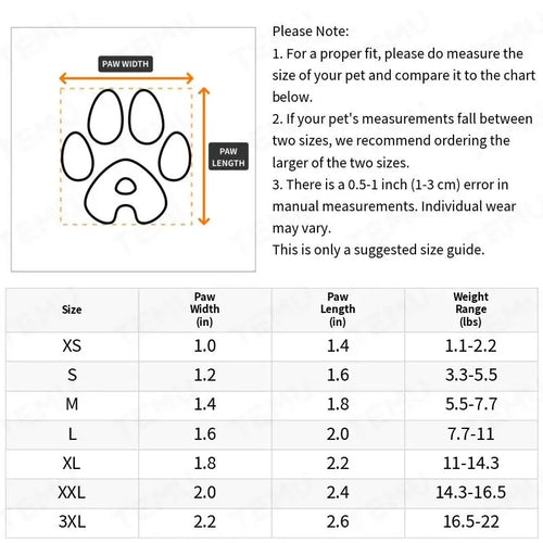 Water-Resistant Dog Boots - Paw Protection, Set of 4 for Small Dogs