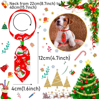 10 Pack Adjustable Christmas Dog Bow Ties and Neckties for Cats & Puppies