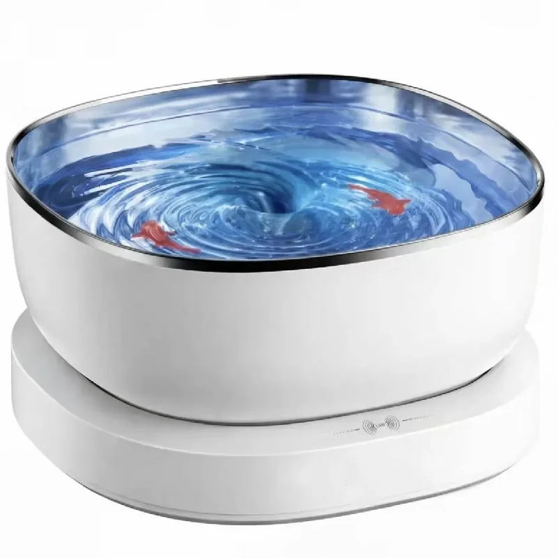 magnetic drive wireless cat water fountain 100 day battery filter-free