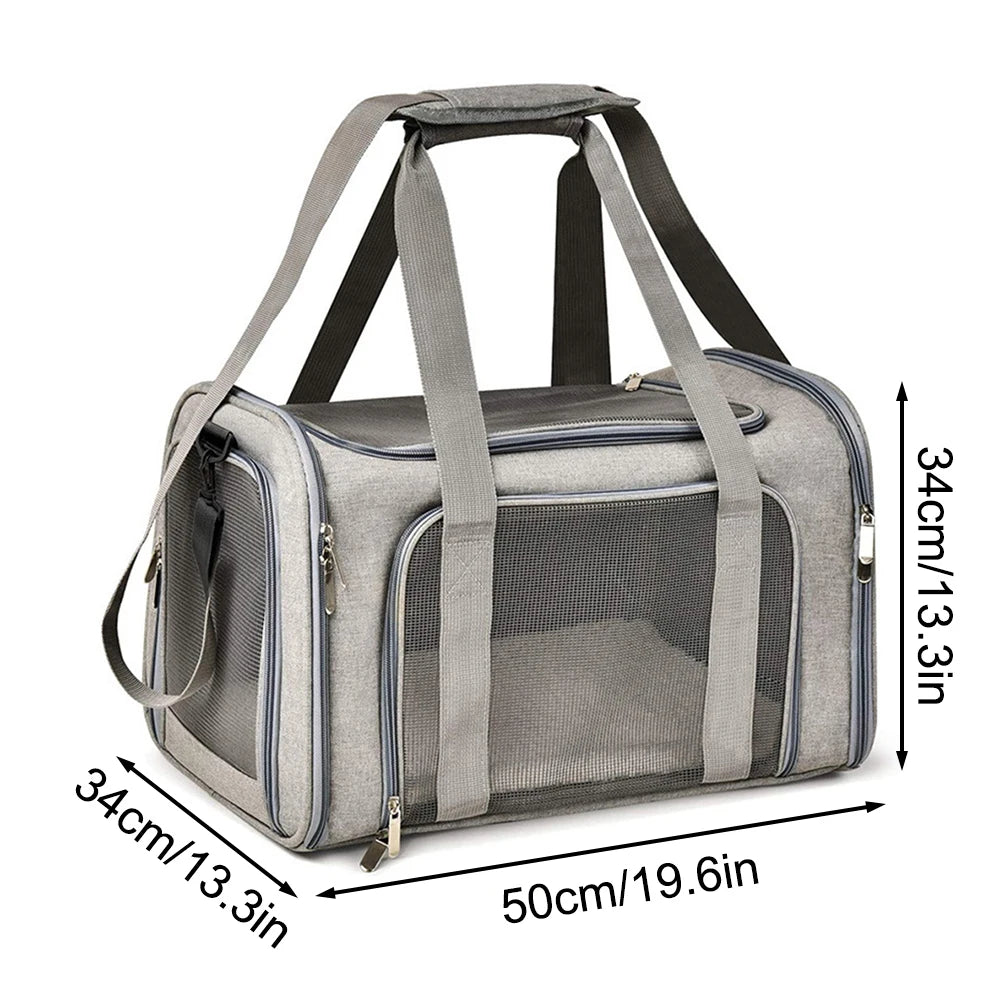 collapsible travel pet carrier for cats & dogs up to 15 lbs