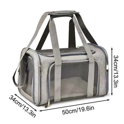 Collapsible Travel Pet Carrier for Cats & Dogs up to 15 Lbs