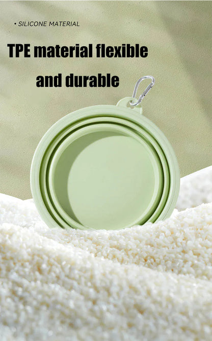 Foldable Silicone Dog & Cat Bowl – Portable Travel Feeding Bowl