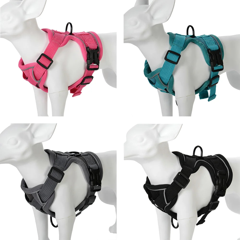 adjustable harness & leash set for small dogs - reflective, breathable