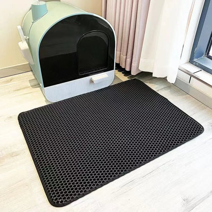 Extra Large Waterproof Double-Layer Cat Litter Mat, Non-Slip Design