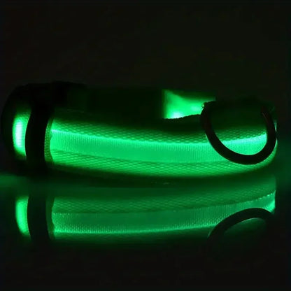 LED Glow Dog Collar - Battery-Powered Night Walking Safety Collar
