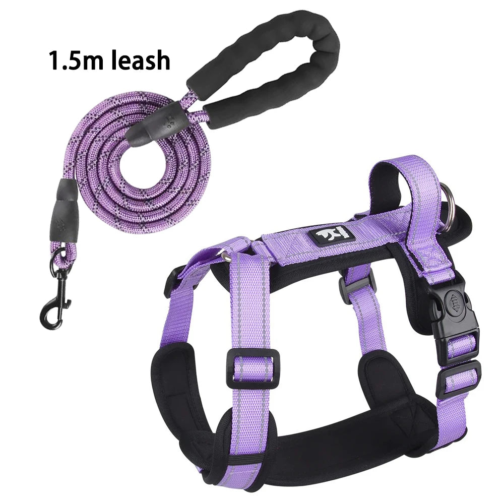 adjustable reflective puppy vest harness with easy control handle