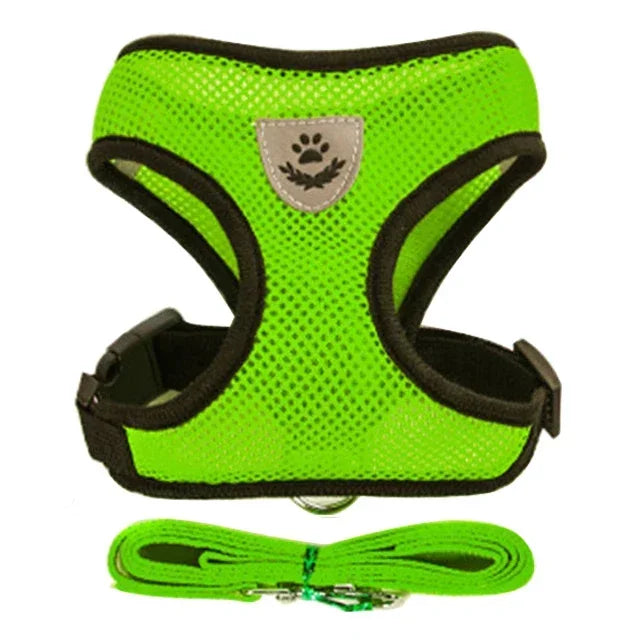 adjustable mesh vest harness & leash - breathable for cats & dogs