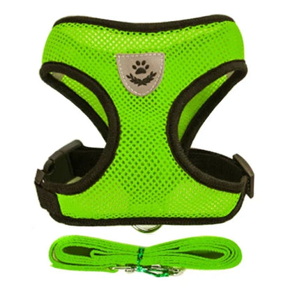 Adjustable Mesh Vest Harness & Leash - Breathable for Cats & Dogs
