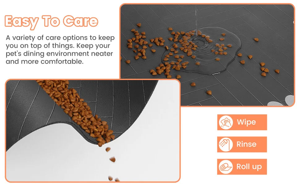 absorbent waterproof pet feeding mat with non-slip rubber backing