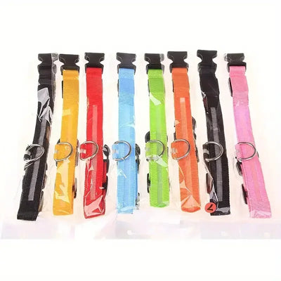 LED Glow Dog Collar - Battery-Powered Night Walking Safety Collar
