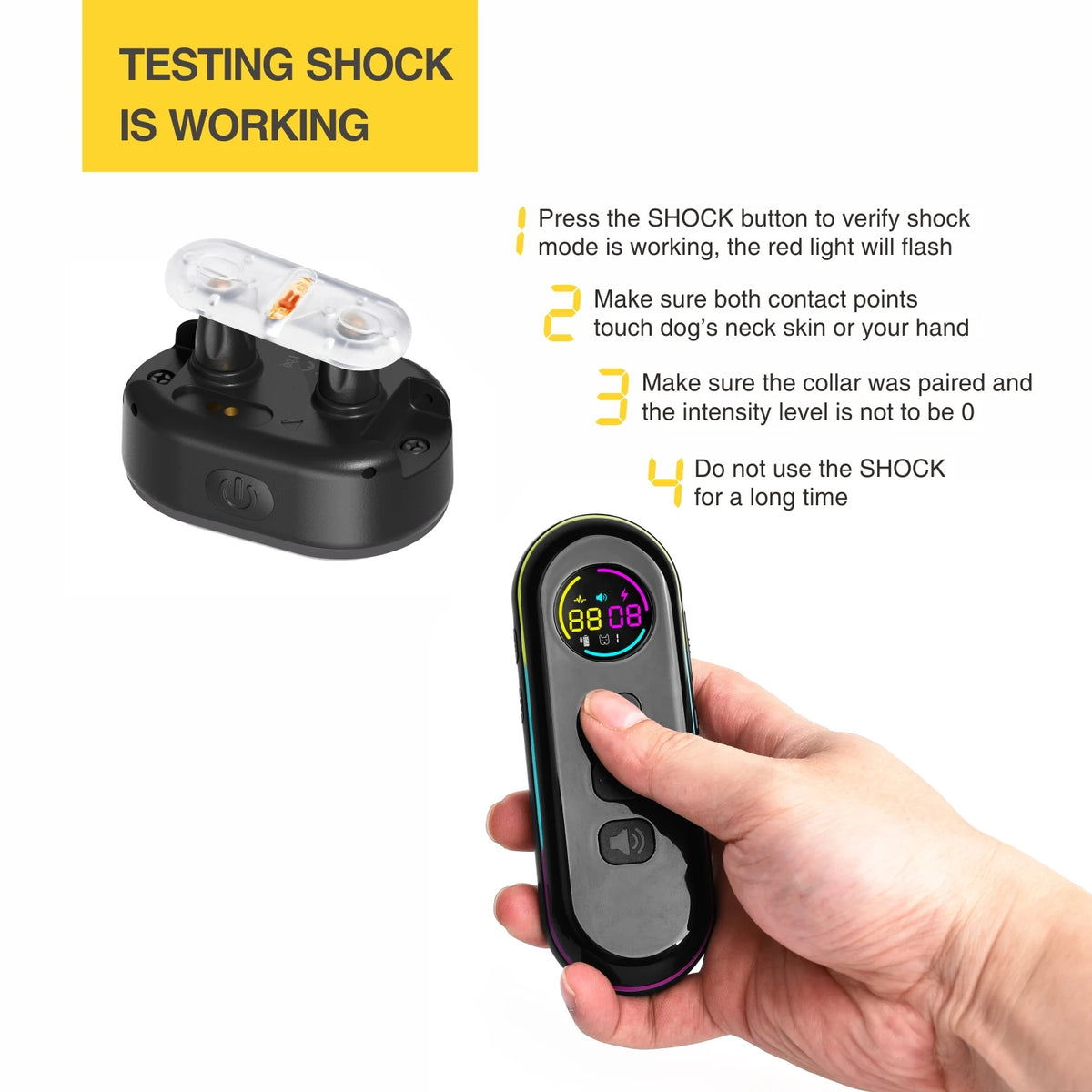 rechargeable waterproof dog training collar, remote control, 5-120lbs