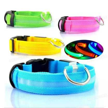 3 Modes Rechargeable LED Dog Collar - Adjustable Night Safety Glow Collar