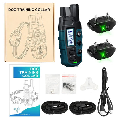 1000M emote Dog Training Collar - IP67 Waterproof, Rechargeable, for 2 Dogs