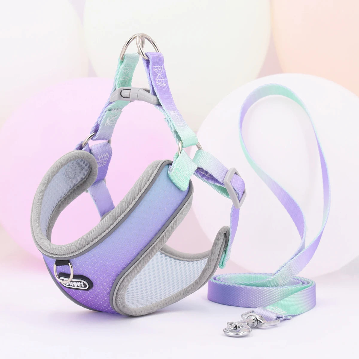 step-in dog harness with reflective, breathable design, adjustable