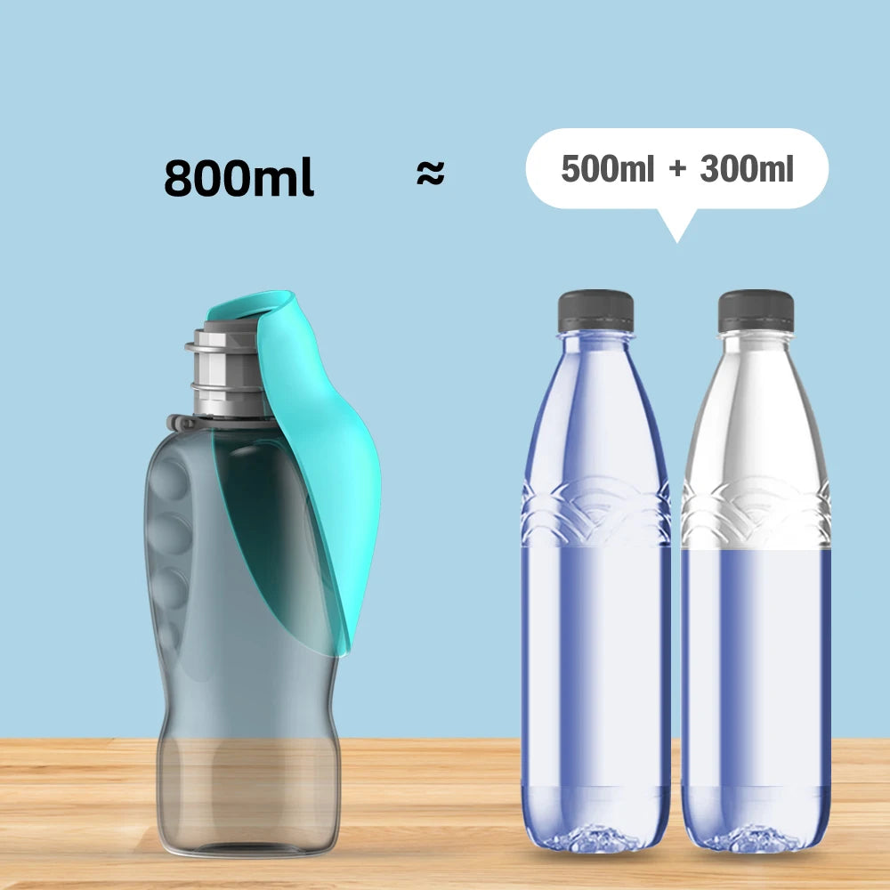 holapet 800ml portable dog water bottle – travel drinking bowl