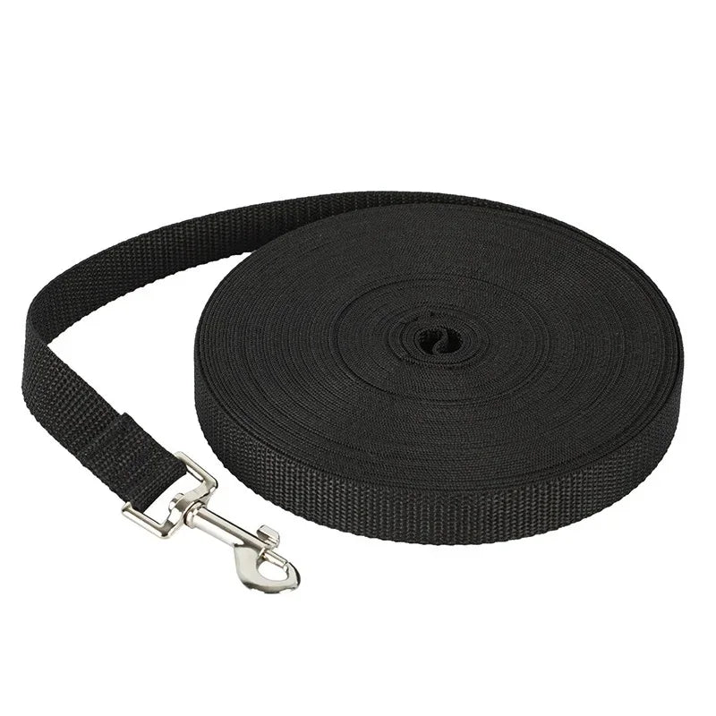 long nylon dog leash - strong lead rope for hiking, walking & travel