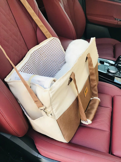 Breathable Pet Carrier Shoulder Bag for Cats & Puppies, Car Seat