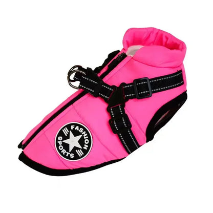 Winter Dog Jacket with Built-In Harness – Warm Splash-Proof Coat