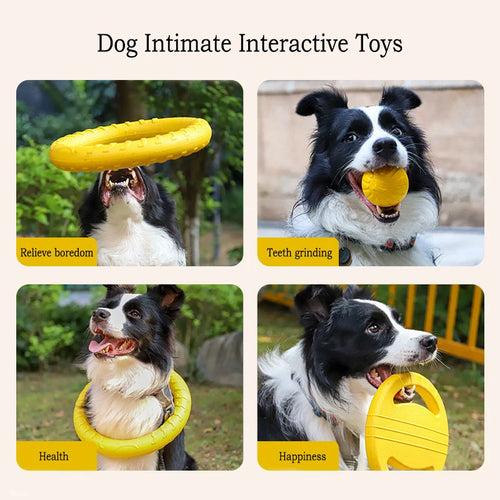 EVA Durable Dog Toy Set - Flying Disc, Ball & Tug Rope, 4-Piece Set