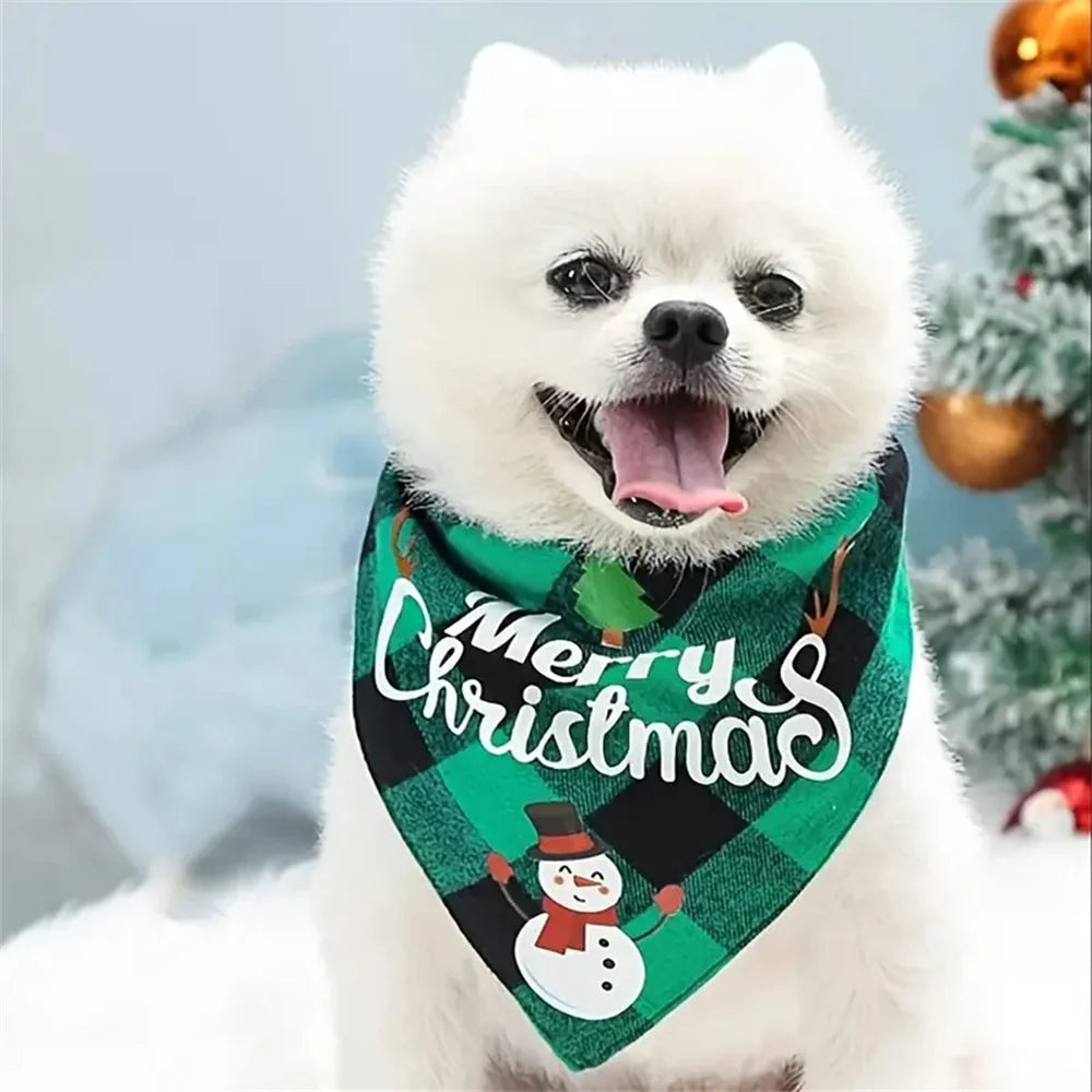 christmas dog bandana scarf adjustable for small and large dogs