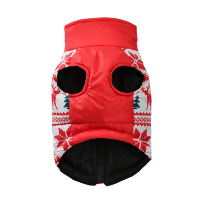 Warm Christmas Dog Jacket with D-Ring for Small and Medium Dogs