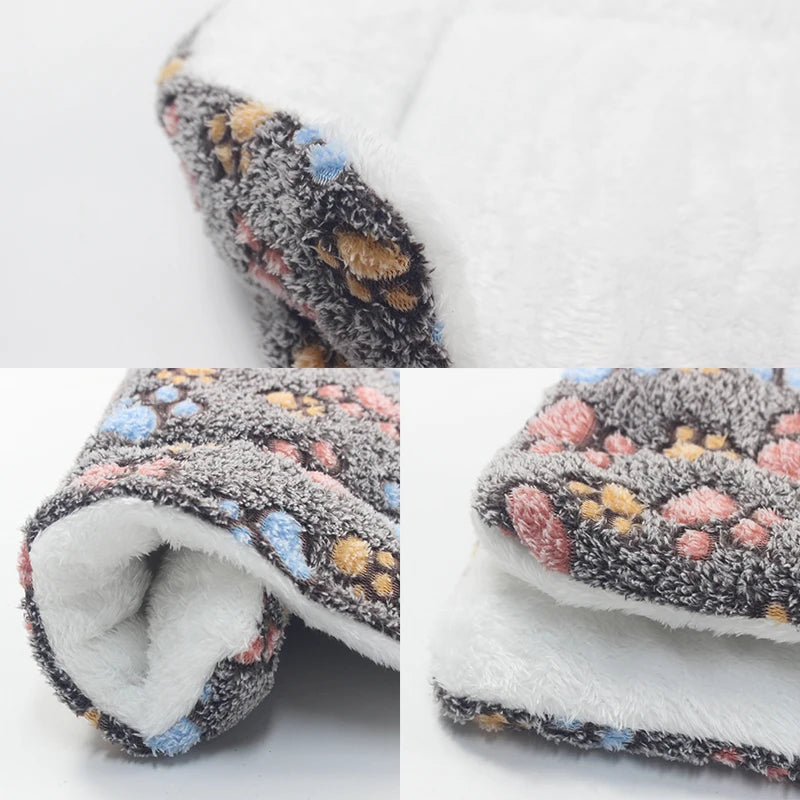 1pc double-sided plush pet mat and bed for cats and dogs, soft and warm
