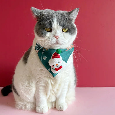 Soft Adjustable Christmas Pet Bandana Scarf Collar for Puppies and Cats