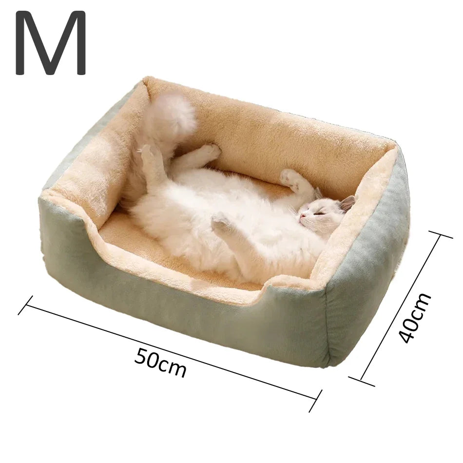 cozy plush pet bed for cats & dogs – soft breathable basket