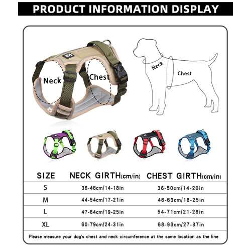 Adjustable Reflective Oxford Dog Vest Harness for Training and Walks