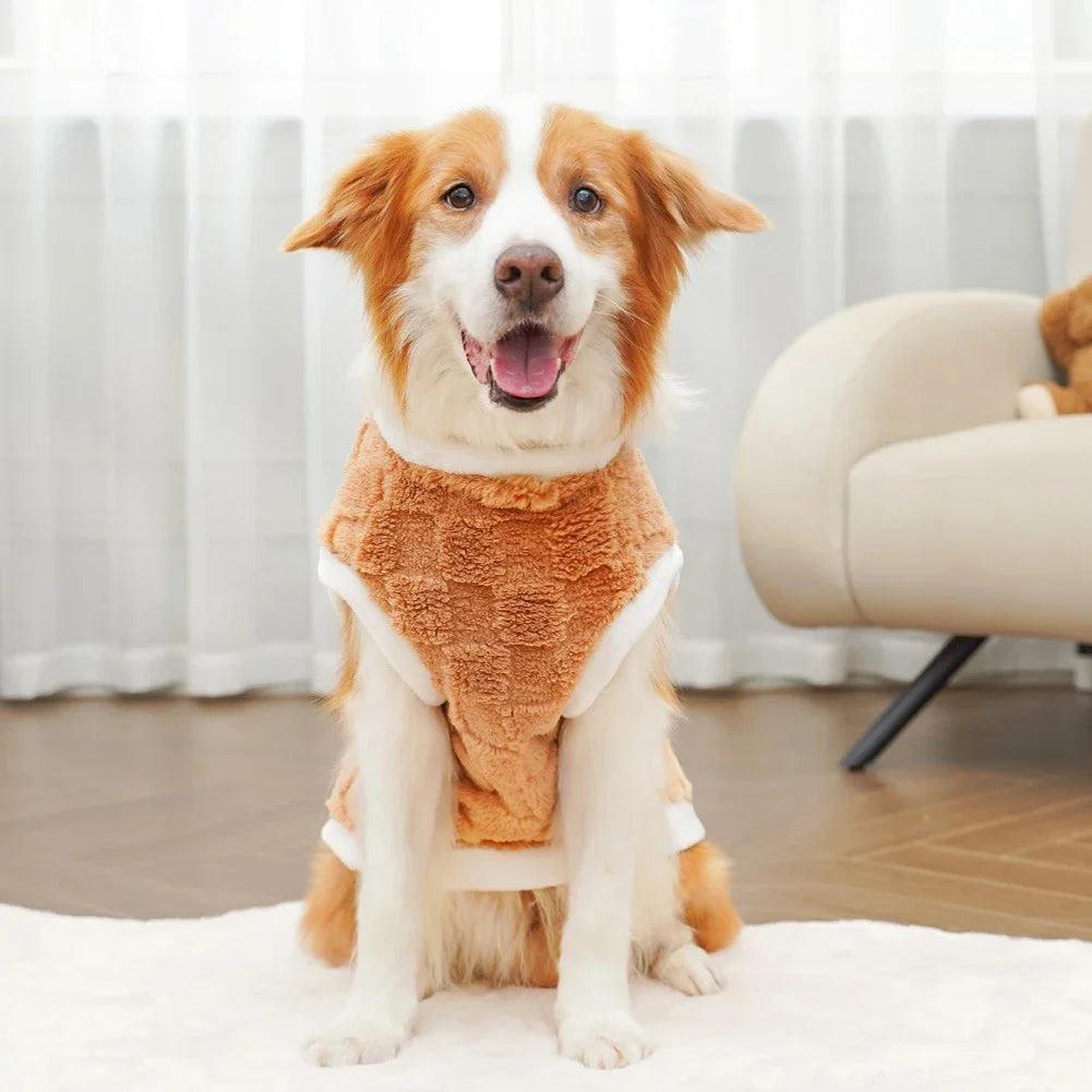 flannel dog sweater – warm winter pullover for small to large dogs