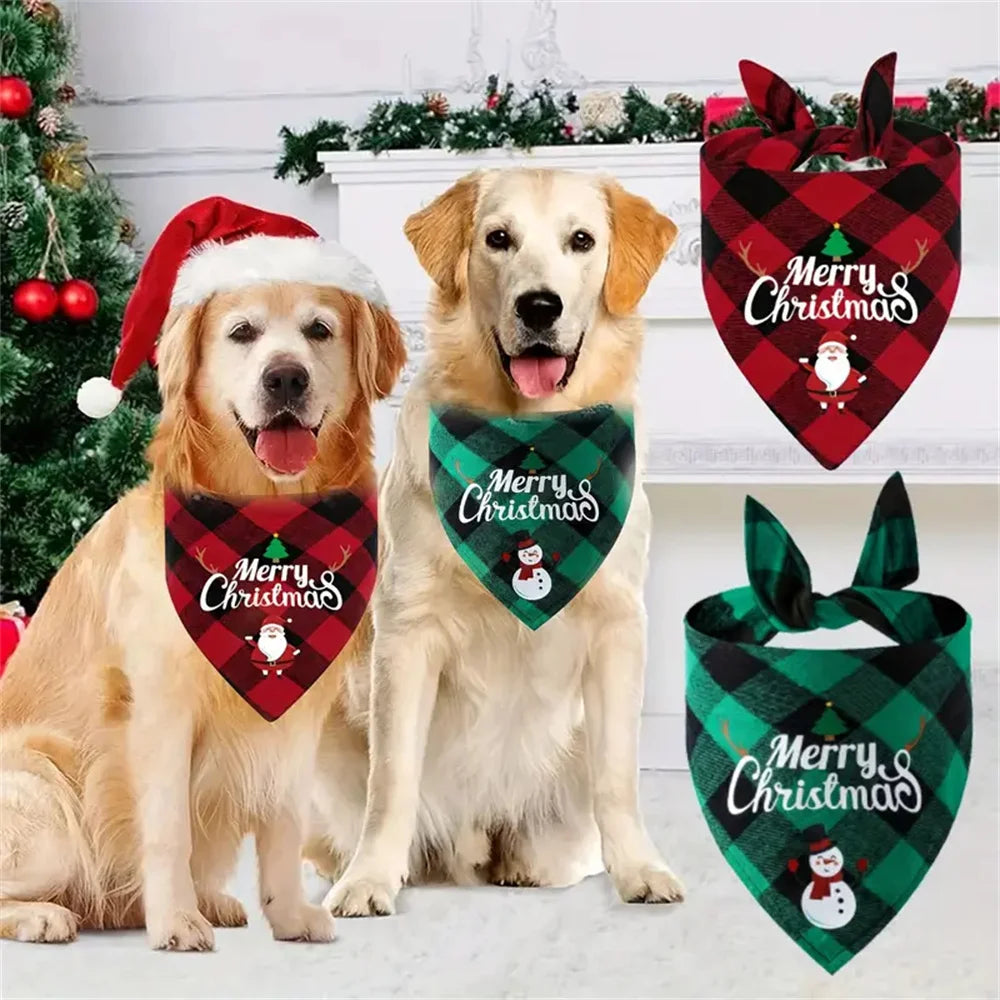 christmas dog bandana scarf adjustable for small and large dogs