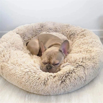 Soft Plush Round Pet Bed for Dogs & Cats, 6 Sizes, Machine Washable