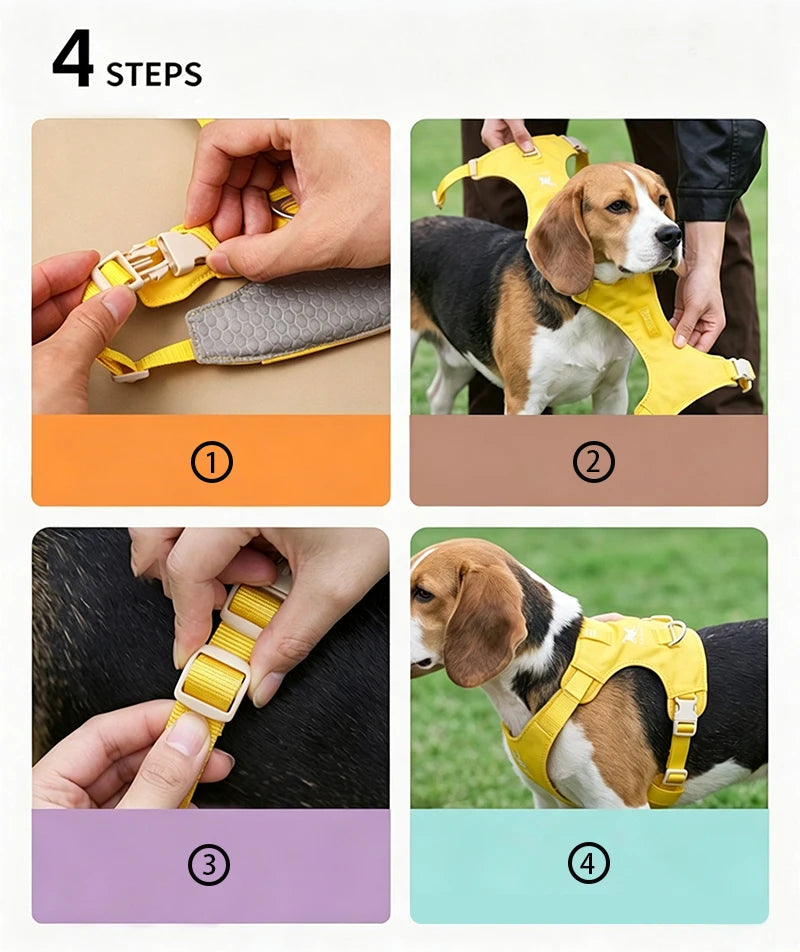 lightweight dog harness & leash set - anti-pull, escape-proof fit