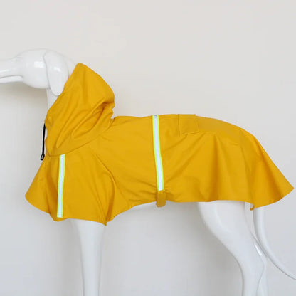 Large Dog Waterproof Hooded Raincoat Reflective Windproof Cloak Style