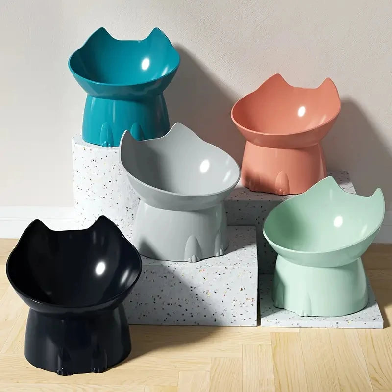 whisker ware elevated cat bowl – anti-tip raised feeding dish