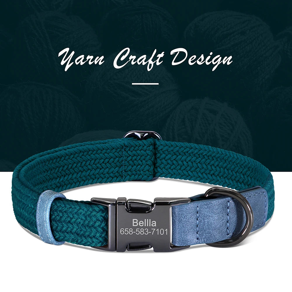 custom engraved nylon dog collar for small, medium, and large dogs