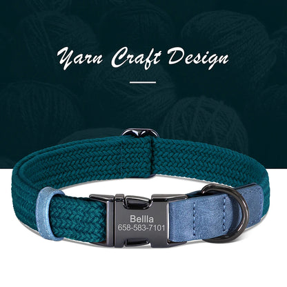 Custom Engraved Nylon Dog Collar for Small, Medium, and Large Dogs