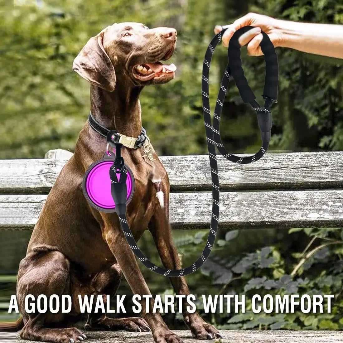 strong reflective dog leash – durable nylon lead for all dogs