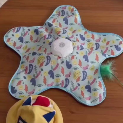 Hide & Seek Automatic Cat Play Mat 360° Feather Hunting Toy