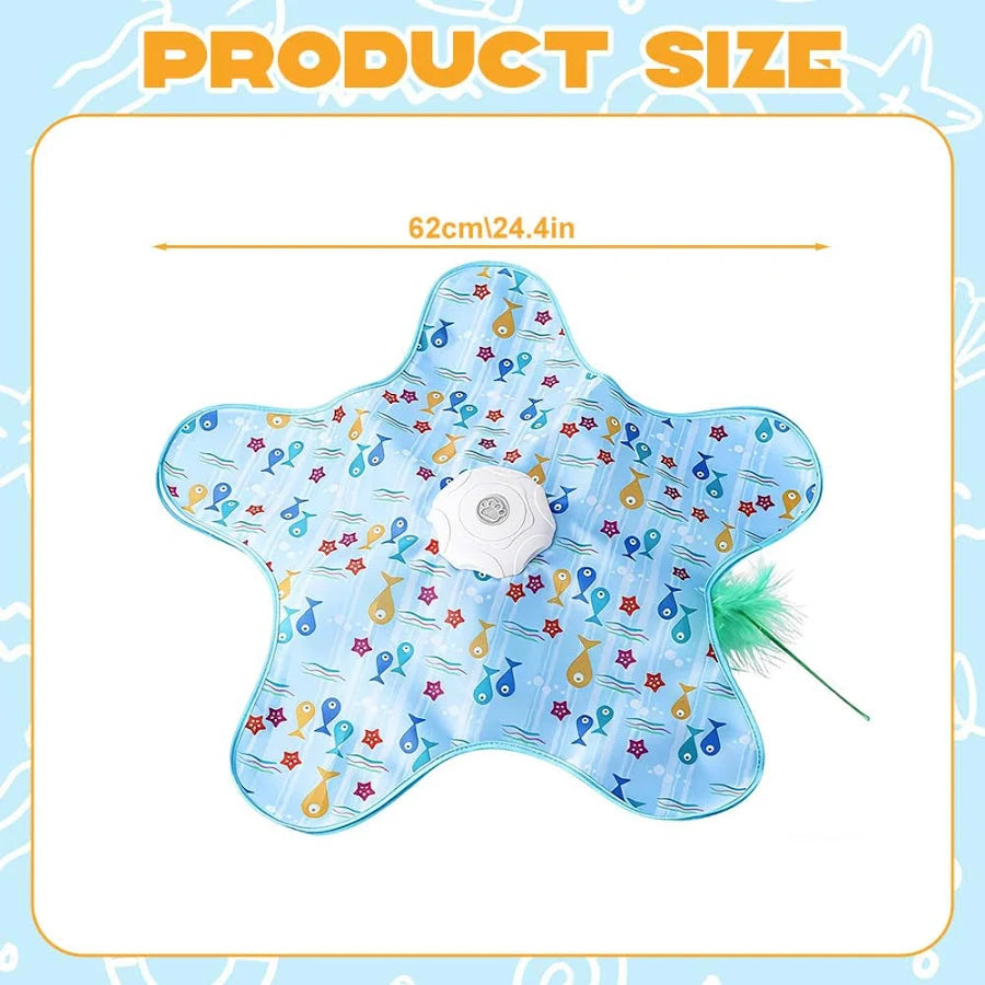hide & seek automatic cat play mat 360° feather hunting toy